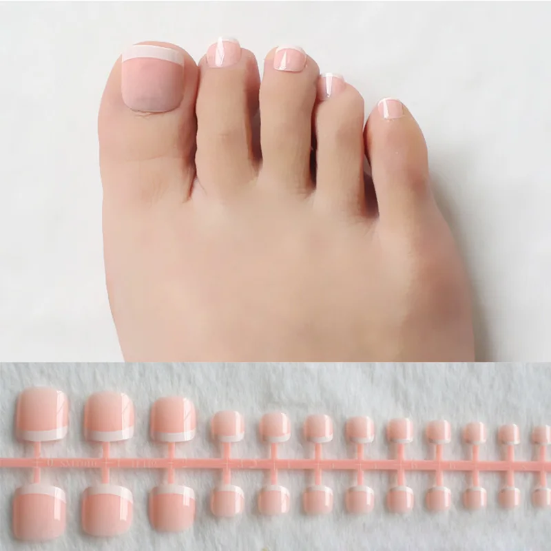 10 комплектов/партия Типсы для ногтей телесного и натурального розового цвета с