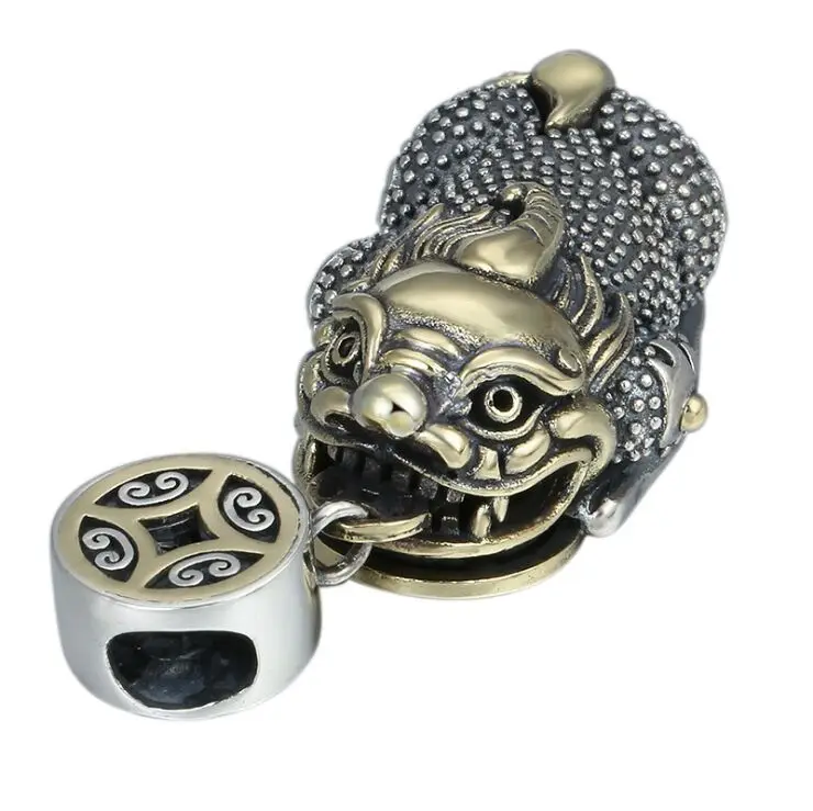 Серебряная подвеска в виде зверя счастливого и благоприятного цвета | Украшения