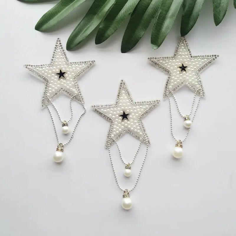 5 шт./лот нашивки с аппликацией из страз и бусин украшенные железными бусинами для