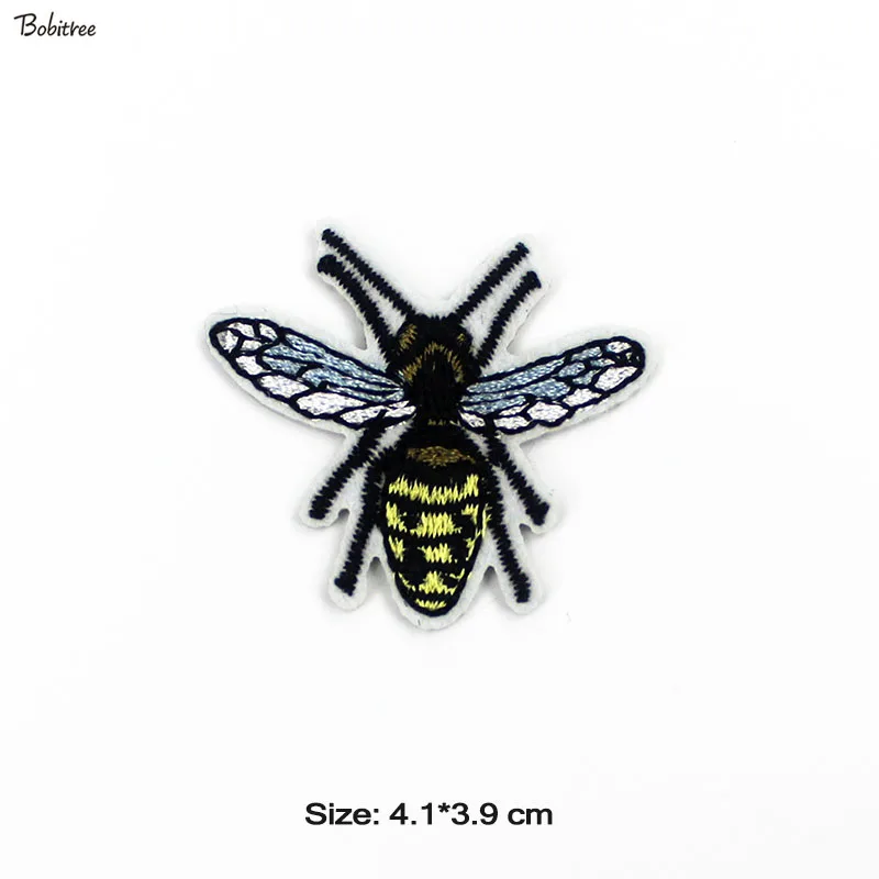 Insect Embroidery Bee Beetle Iron on Patches For Clothing Sewing Badges Appliques Stickers for Jacket Bags Accessories - Color: 1 pcs