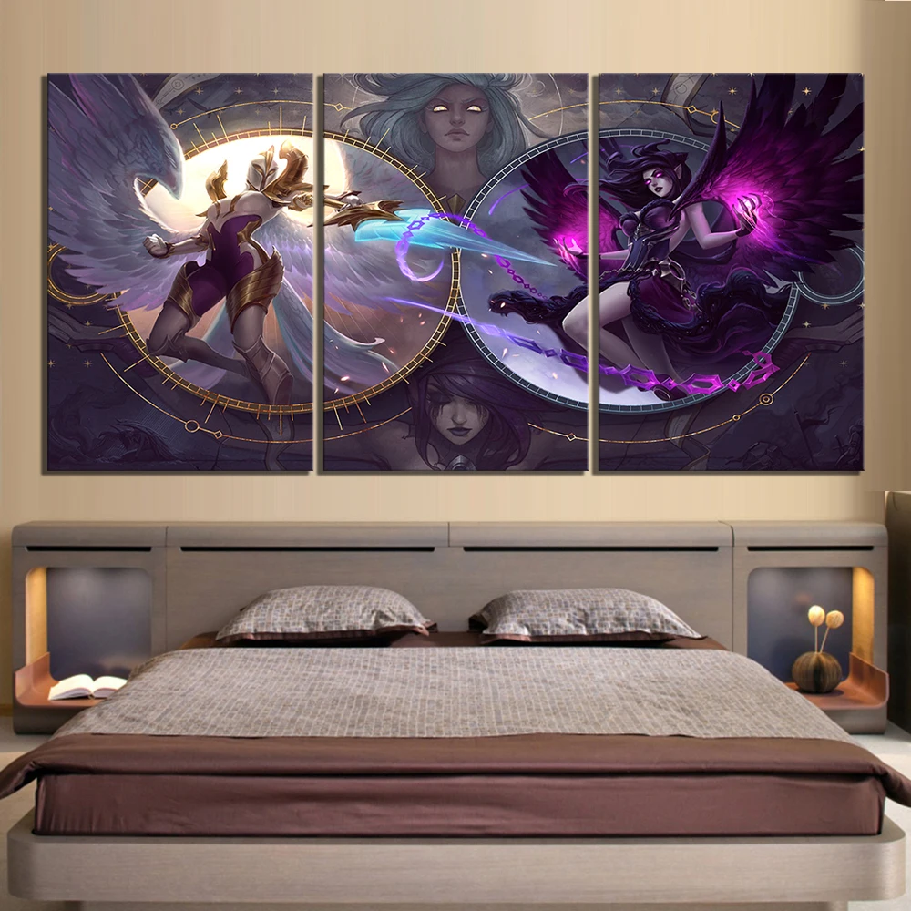 Модульная печать картины домашние декоративные 3 шт. Лига Легенд постер на холсте