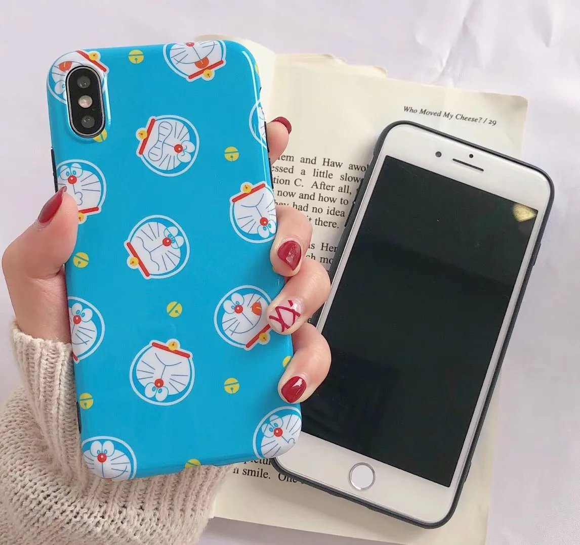 Fashion Cute Cartoon Anime Doraemon Phone Case For iPhone Xs MAX Xr X 7 8 6 6s plus funny pattern soft silicon back cover Capa |