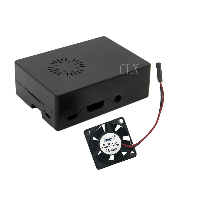 Чехол для Raspberry Pi 3 из АБС пластика черный белый прозрачный + вентилятор