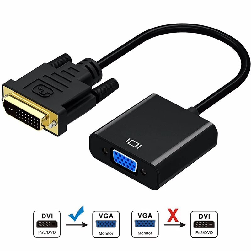 Felkin DVI в VGA адаптер конвертер кабель папа Женский 1080P видео для ПК HDTV мониторов