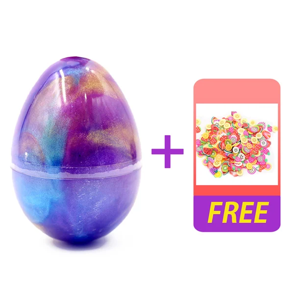 Blue Egg Клей для слизи яйцо Кристалл Lizun пушистый DIY талисманы поставки слаймов облако мягкая глина антистрессовый свет пластилиновые игрушки набор - Цвет: Blue Egg