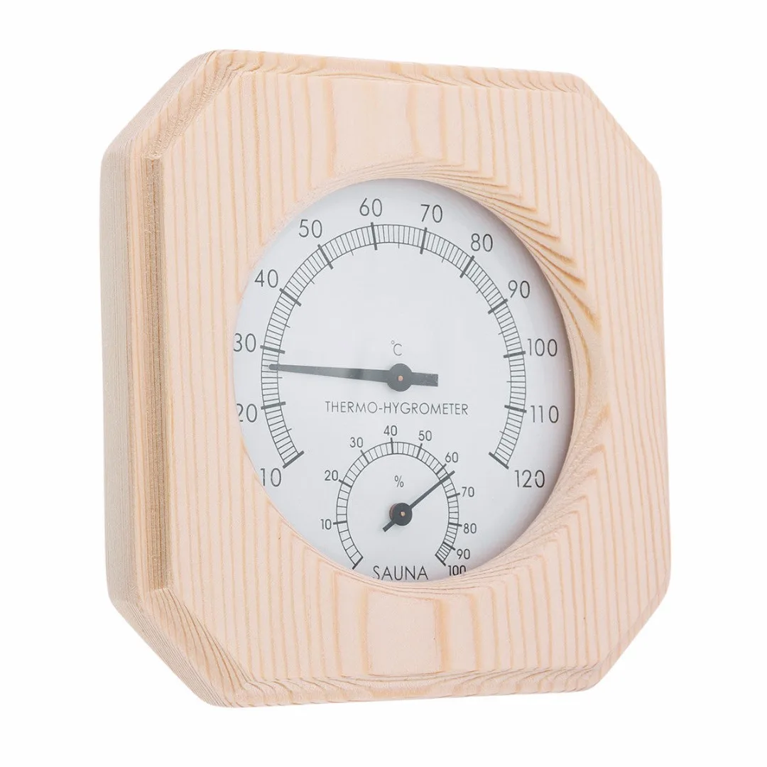 

JX-LCLYL Wood Thermometer Hygrothermograph Thermometer Hygrometer Humidity For Sauna Room
