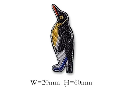 penguin DIY Новые высококачественные 3D вышитые вручную значки морские животные/акула/рыба/Омар повязка аппликация для пальто брюки сумка брошь - Цвет: penguin