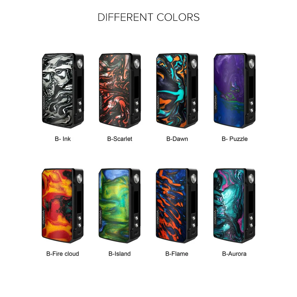 VOOPOO DRAG 2 мод 177 Вт полимерная коробка мод Питание от двойной батареи 18650 Voopoo мод электронная сигарета против Drag Nano X217
