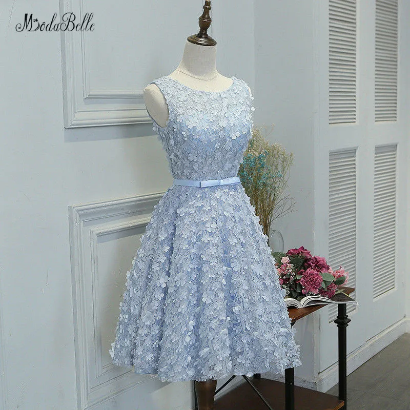 Modabelle Robe Courte уникальные платья с объемными цветами кружевные короткие для