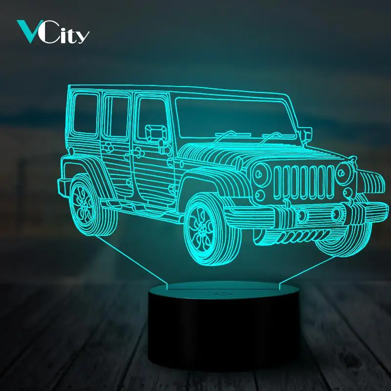 VCity 3D светодиодный ночной Светильник Крутой Джип автомобиля многоцветная