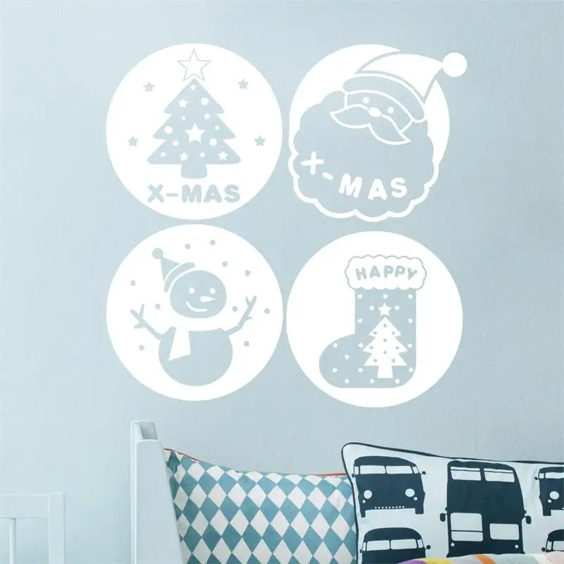Рождество Санта-Клаус дерево Снеговик носок стены окна стикер xmas62