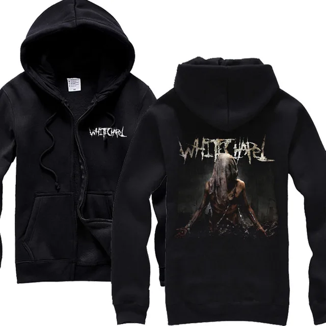 8 стилей Прохладный ужасный Hell Whitechapel хлопок рок толстовки брендовая зимняя куртка тяжелый металл Толстовка молния флис sudadera