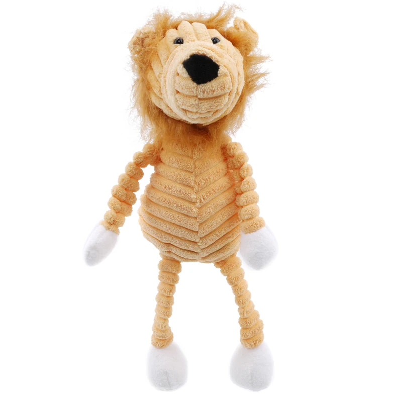 lion Детский слон, Лев, лиса, кролик, свинья, панда, утка, обезьяна, мягкие игрушки, милые плюшевые игрушки для детей в полоску - Цвет: lion