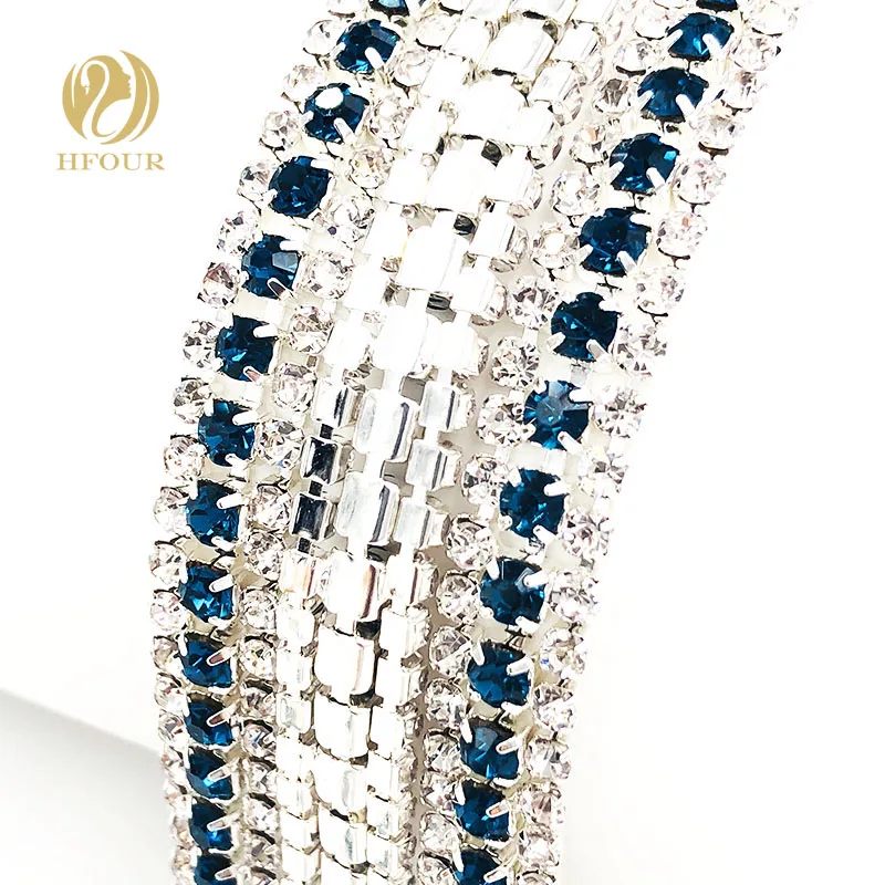 Цепочка из хрустального стекла высшего качества 1 ярд/упаковка три ряда с