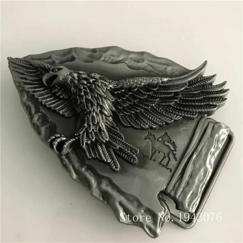 Retail New Style 3D Silver Flying Eagle Men's Metal Belt Buckles With Fashion Man Woman Jeans accessories For 4cm Wide | Дом и сад
