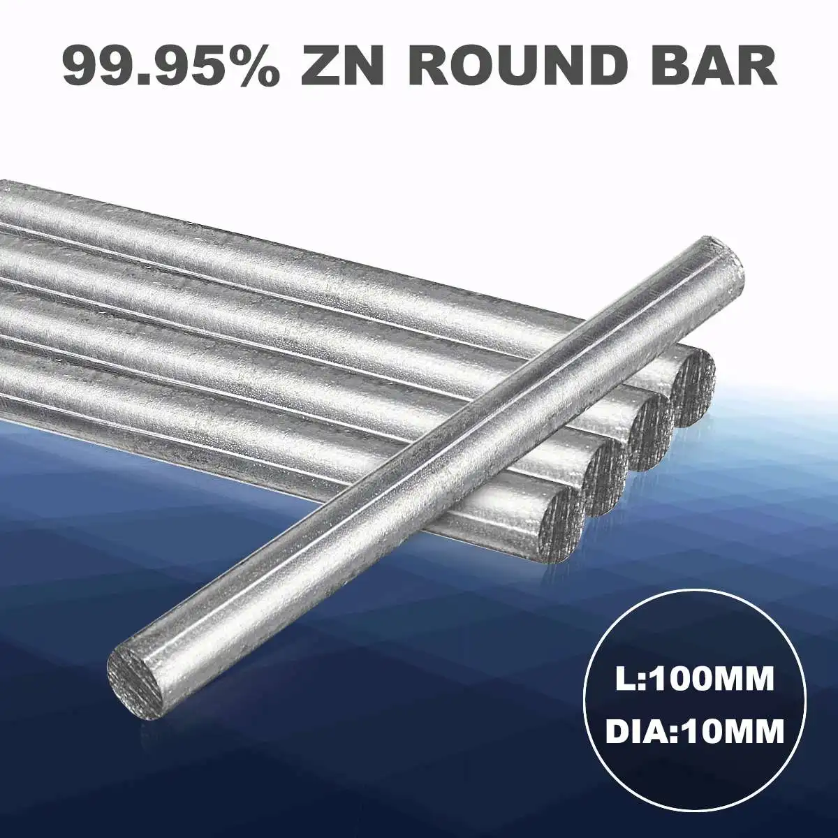 0," x 4" чистота Zn 99.95% цинковые стержни анод гальваническое покрытие твердый круглый стержень прочный универсальный для анода Гальваническое цинковое покрытие