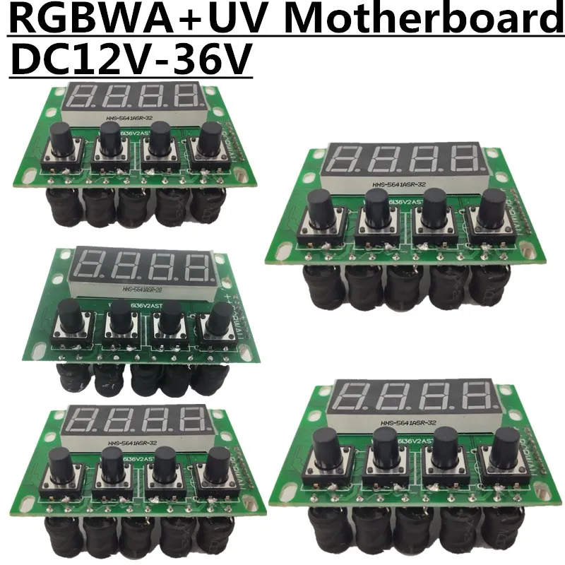 5 шт./RGBWA + UV 6IN1 материнская плата DC 12 36V LED PAR 4/8 CH профессиональный сценический свет