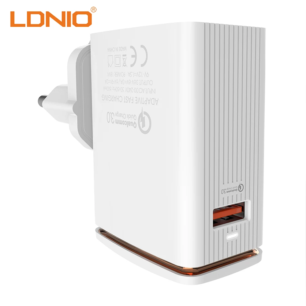 LDNIO Быстрая зарядка 3 0 зарядное устройство для мобильного телефона 1 USB порт ЕС