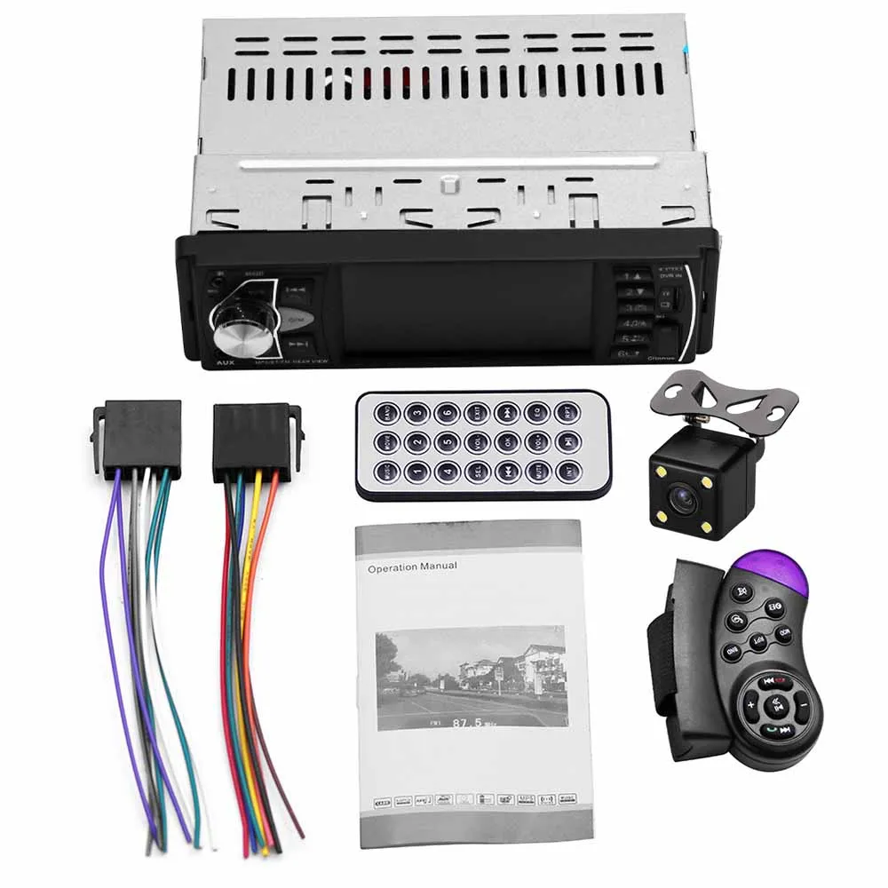 with camera Автомобильная аудиосистема, Bluetooth, громкая связь, автомагнитола 4," дюймов, HD, большой экран, USB/AUX, рулевое колесо, управление воспроизведением видео, Авторадио 4022D - Цвет: with camera