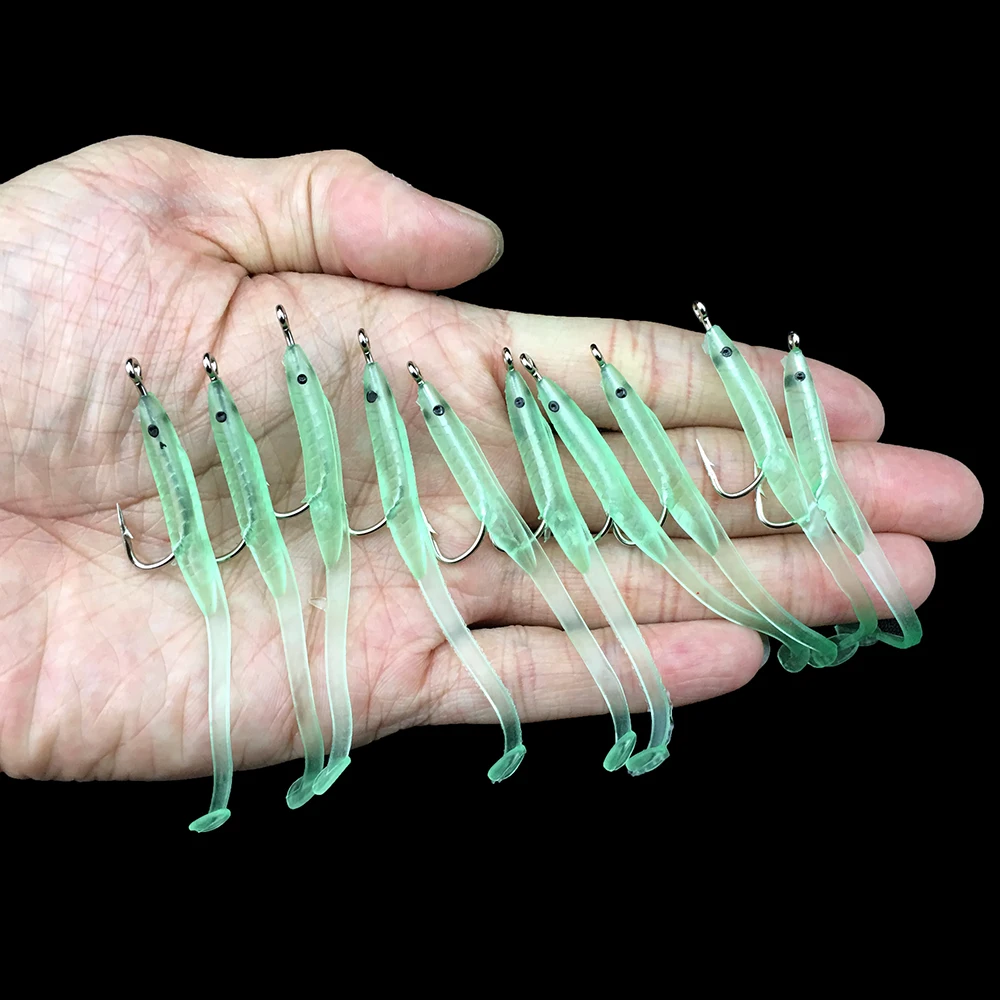 

10pcs/lot Fishing Soft bait with hook Eel cub lifelike Silicone Bass lure Jerkbaits Swimbaits Pesca tackle Accessories 56mm/68mm