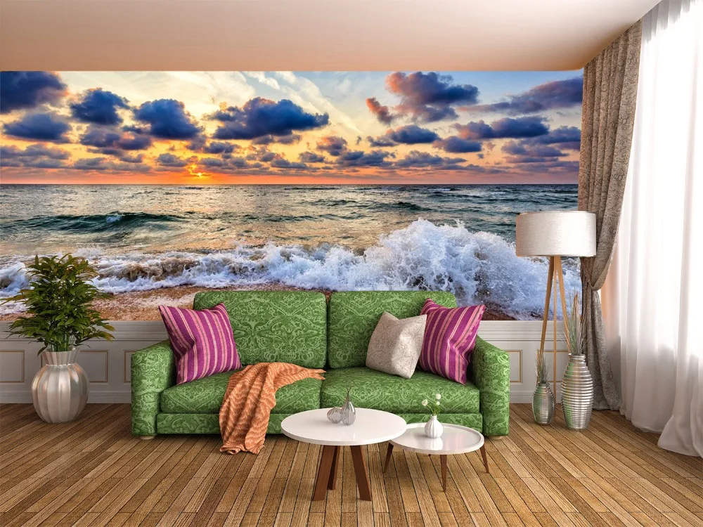 

[Self-Adhesive] 3D Beach Wave View 027 Wall Paper mural Wall Print Decal Wall Murals
