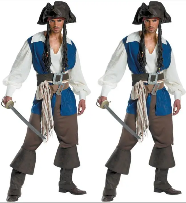 Мужской пиратский костюм Ahoy Matey High Seas, маскарадный костюм для взрослых Buccaneer, капитан Джек Воробей, маскарадная одежда на Хэллоуин, костюмы