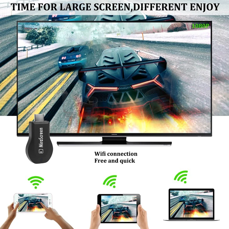 Hessy MiraScreen беспроводной HDMI OTA tv Stick Смарт ТВ ключ HD беспроводной приемник DLNA AirPlay Miracast Chromecast 2 для телефона тв