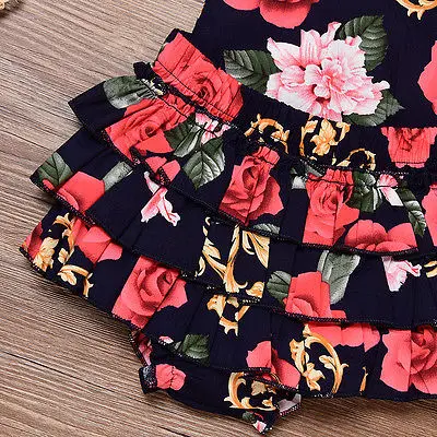 Красивая одежда для новорожденных девочек комбинезон с цветочным принтом и