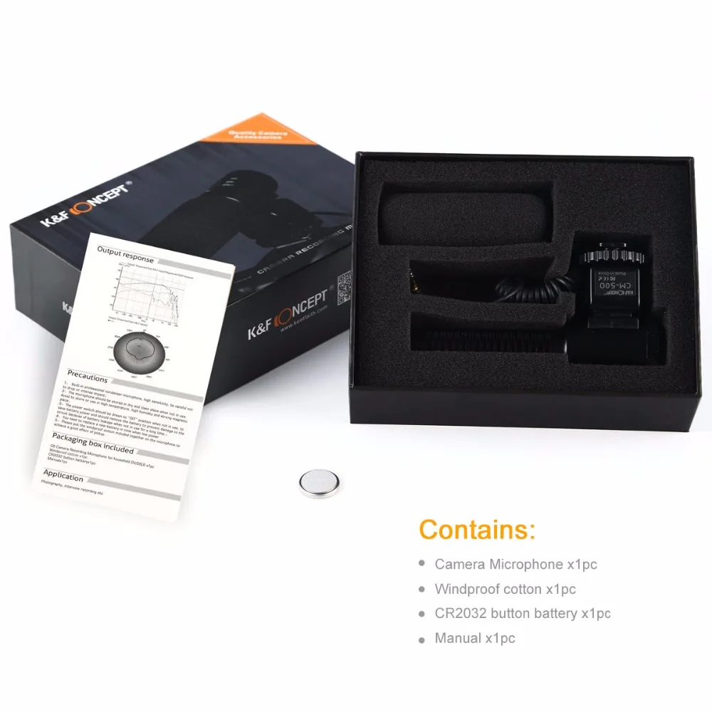 K & F CONCEPT профессиональный микрофон для записи камеры интерфейс 3 5 мм DSLR s и DV gopro hero