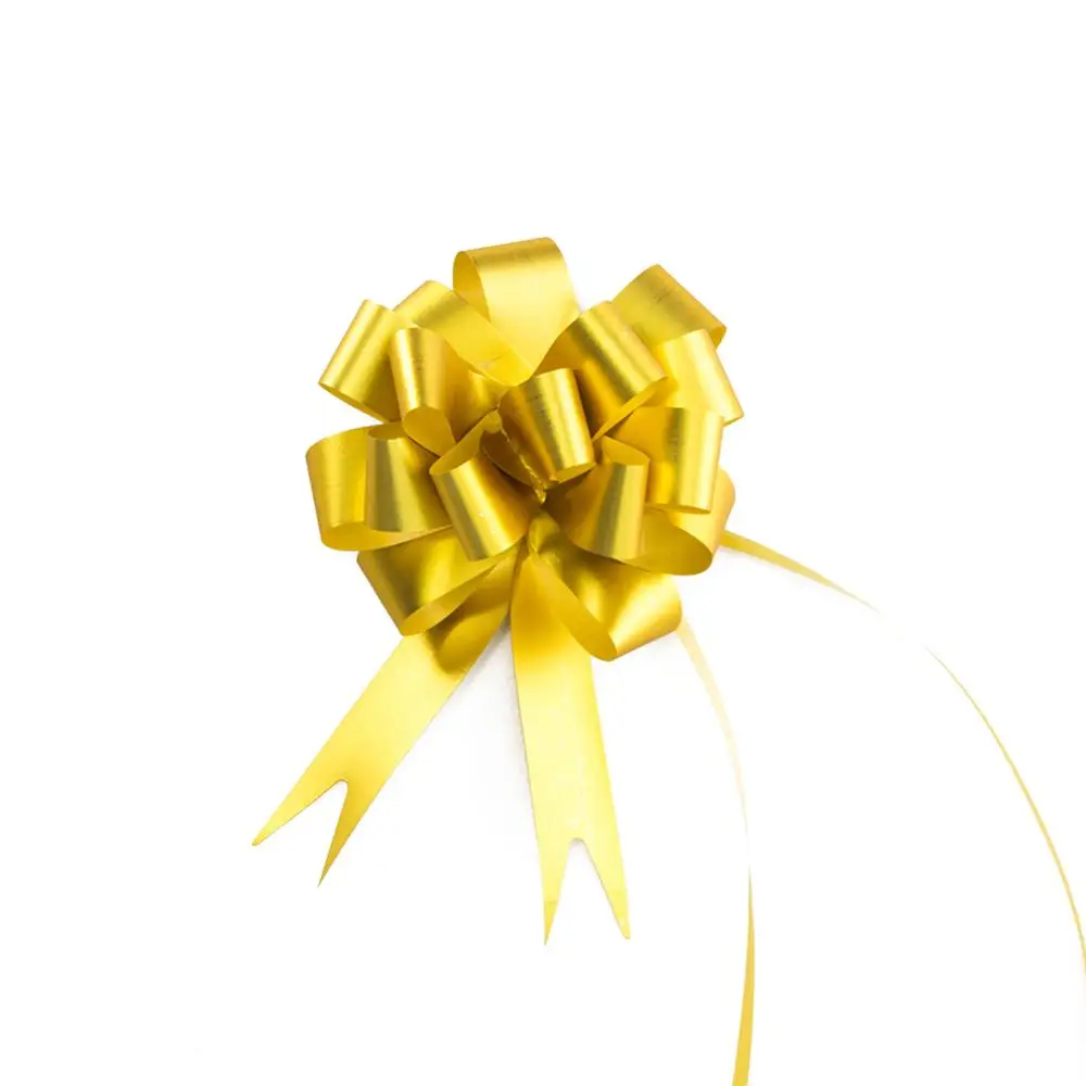 gold 10 шт. Подарочные ленты с бантом, обертки с цветами для свадебных мероприятий, дней рождения, вечерние украшения, Новогоднее украшение рождественских подарков - Цвет: gold