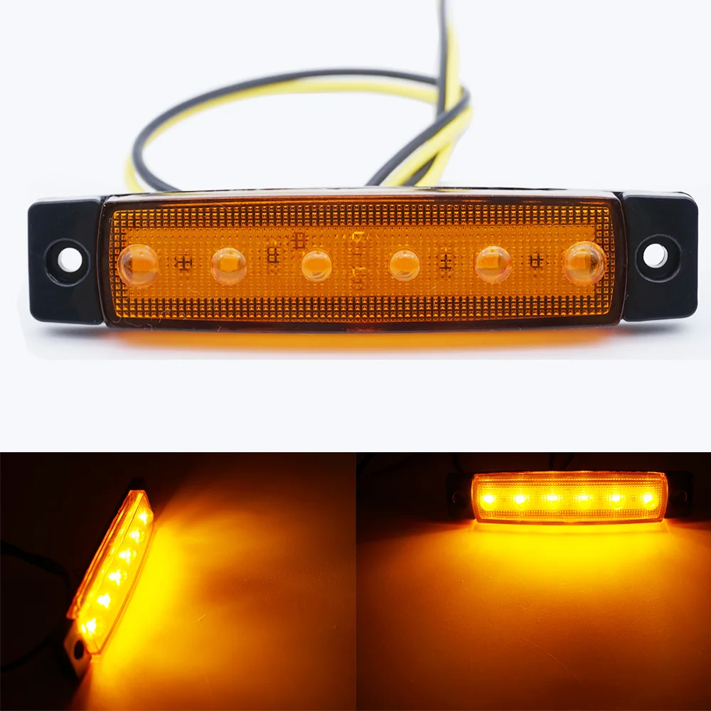 Shiyan 6 SMD СВЕТОДИОДНЫЙ Автомобильный автомобильный грузовой автомобиль грузовик прицеп боковые габаритные индикаторы поворотник сигнальный светильник s задний Предупреждение светильник 24 в 12 В