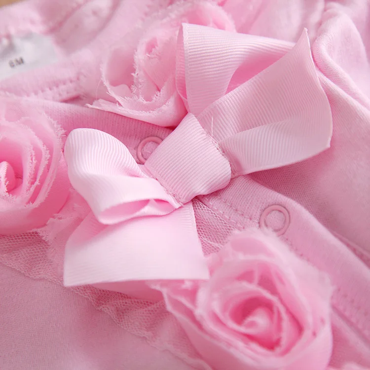 Одежда для новорожденных девочек боди с длинными рукавами и бантом принцессы