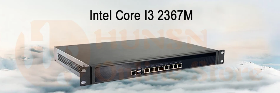 Firewall Mikrotik Pfsense VPN Network Security Appliance Router PC Intel Core I3 2367M,[HUNSN SA15R],(8Lan/2USB3.0/1COM/1VGA