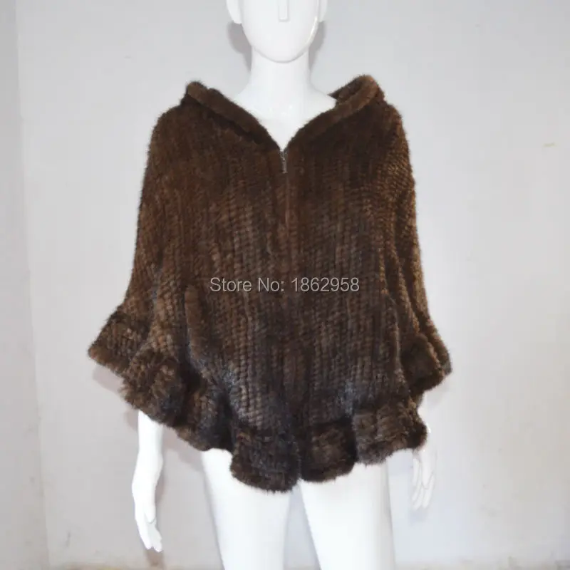 Женское пончо с норкой SJ467 Трикотажное из Бразилии Мехико зима 2019 | Женская одежда