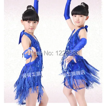 Новинка детская одежда с бахромой для девочек костюмы латиноамериканских танцев