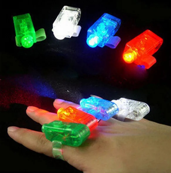50 шт./лот LED пальчиковые огни 4 цвета Лазерная лампочка на палец Рождество Свадьба