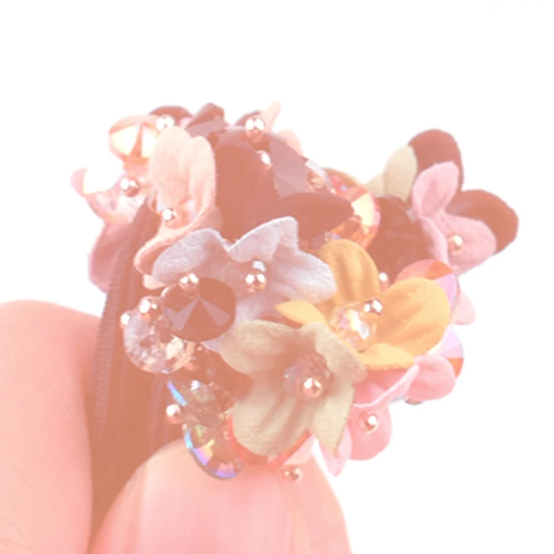 Красочные Кристаллы Бусы + Смешанные Ткани Искусства Цветы Корея Импортировала