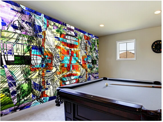 Пользовательские 3D художественные обои цвета выразительные фрески для