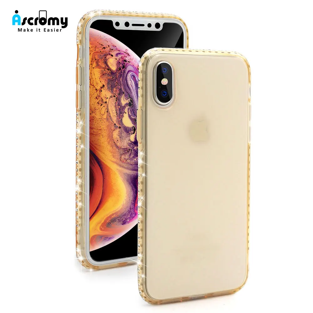Чехол Ascromy для iPhone XS Max роскошный брендовый Блестящий бампер силиконовый чехол X S