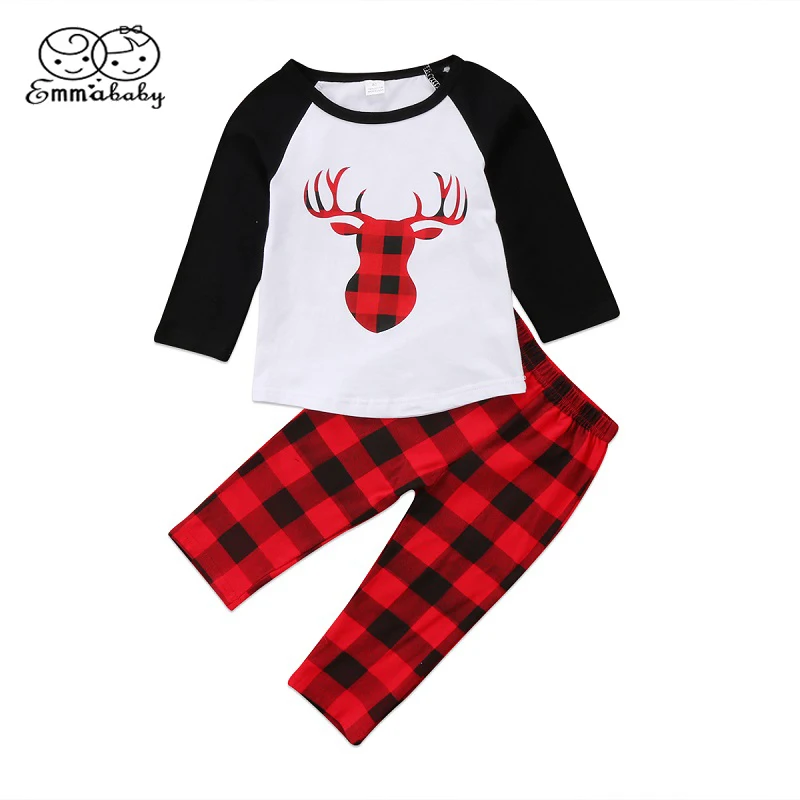 Пижамный комплект Emmababy для маленьких девочек футболка с длинным рукавом +