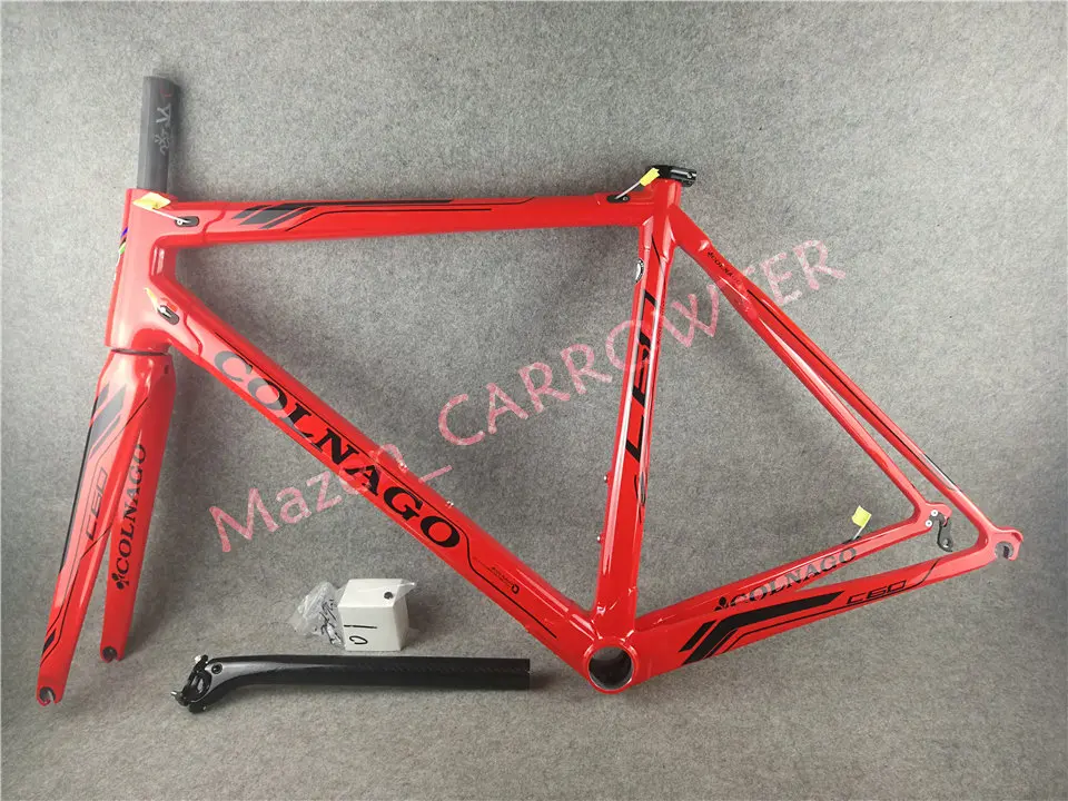T1000 3K глянцевый черный логотип Красная картина Colnago C60 карбоновая рама для дорожного велосипеда C60 с XS/S/M/L/XL на ваш выбор