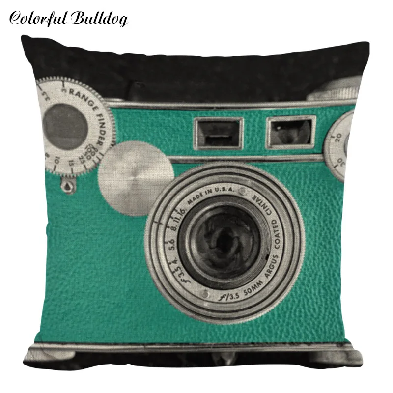 Подушка Чехол гитары Камера из смеси хлопка и льна подушки автомобиль диван