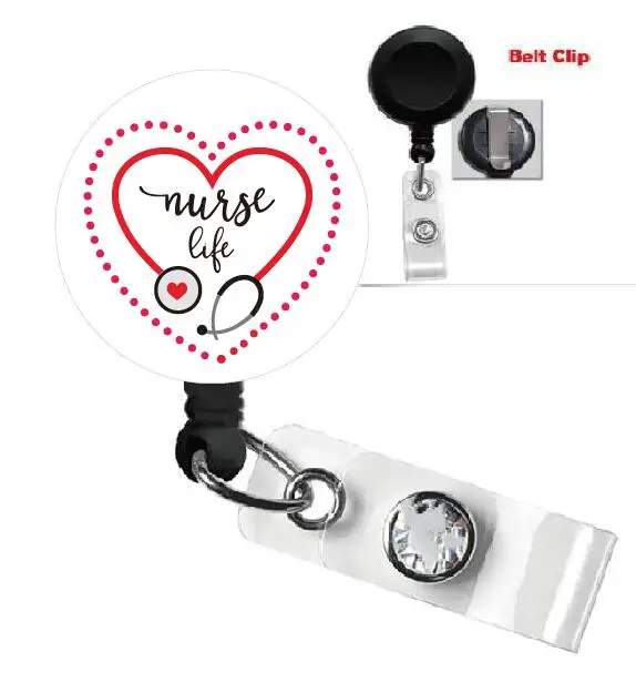 

Heart Beat Nursing ID Badge Reel 10pcs/lot