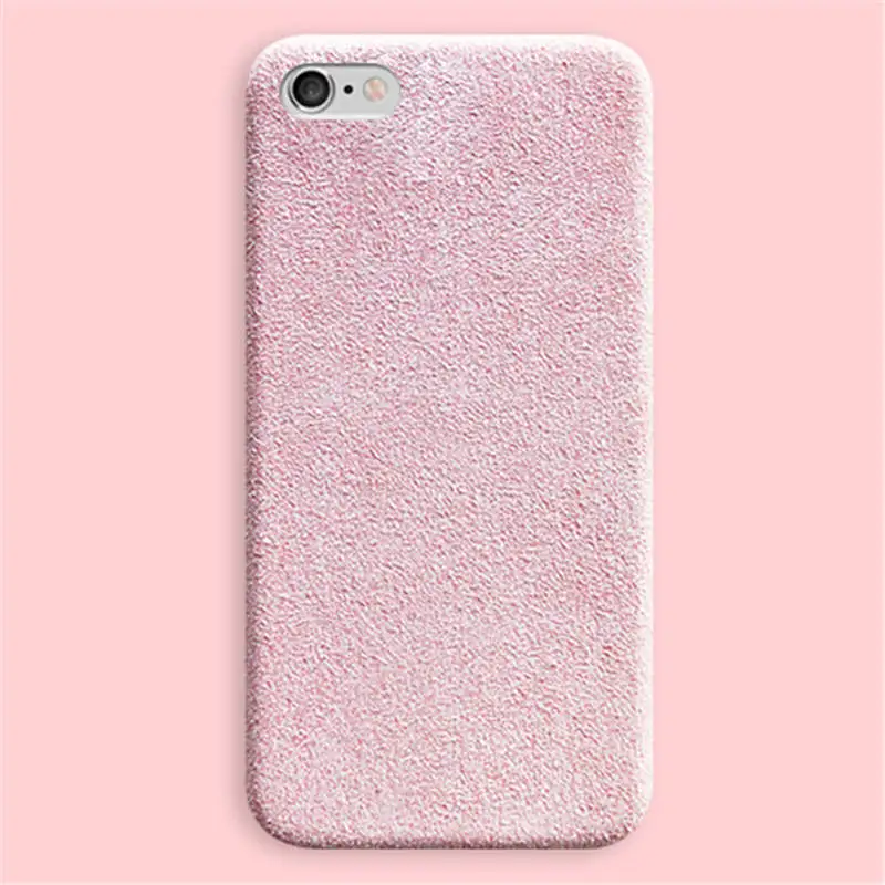 R Pink QINUO тканевый зимний чехол для телефона для iphone 8 X XR XS MAX задняя крышка мягкий чехол s для iphone 6S 6 7 8 Plus милый корпус теплый чехол - Цвет: R Pink