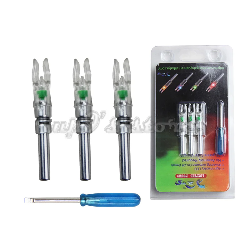 6 шт./лот автоматически зеленая подсветка составной лук со светодиодной