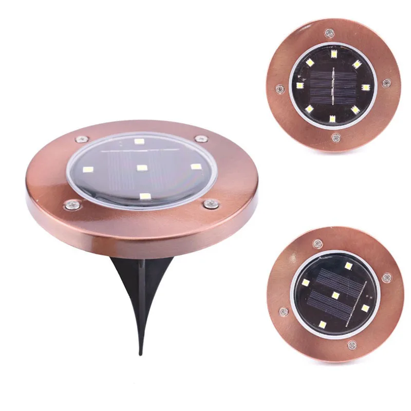 

Exterior Solar Power LED Lamp IP65 Waterproof Lawn Underground Garden Yard Decoration Lampara with 5-led 8-led WW CW 50pcs/lot