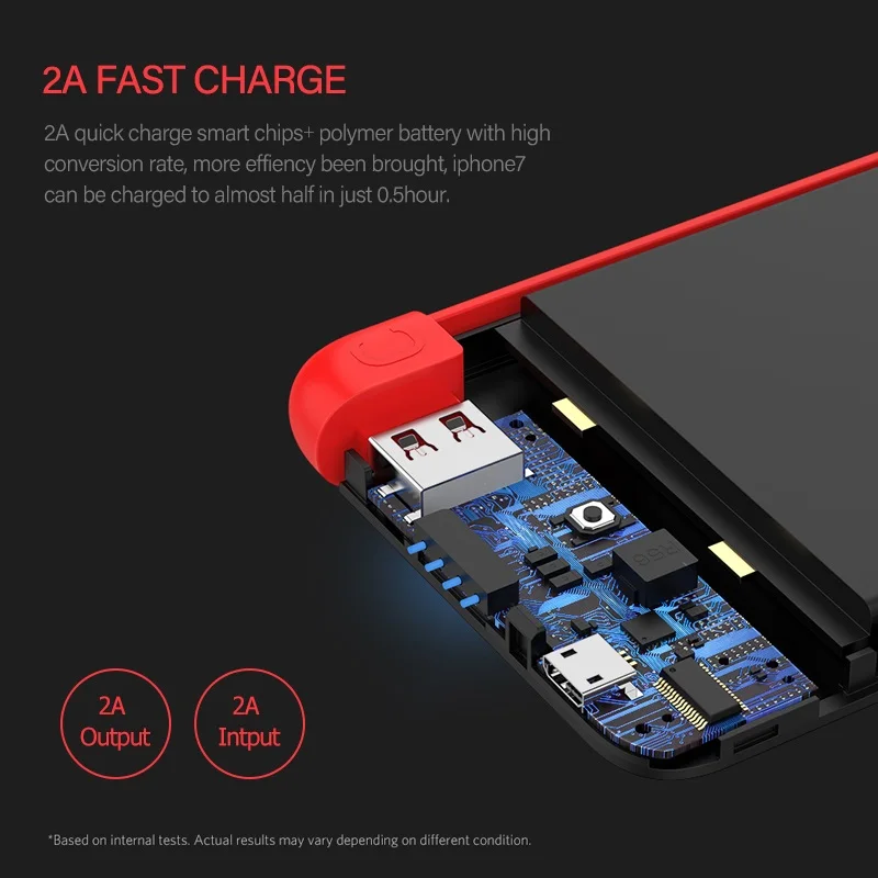 Yoobao SC10K Power Bank 10000mAh повербанк с встроенным кабелем внешний аккумулятор с зарядной базой портативное зарядное устройство для телефонов