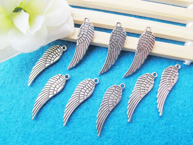 100pcs 8.80mmx30mm Antique Silver tone/Antique Bronze Single Angel Wing Pendant Charm/Finding DIY Accessory Jewelry Making | Украшения и