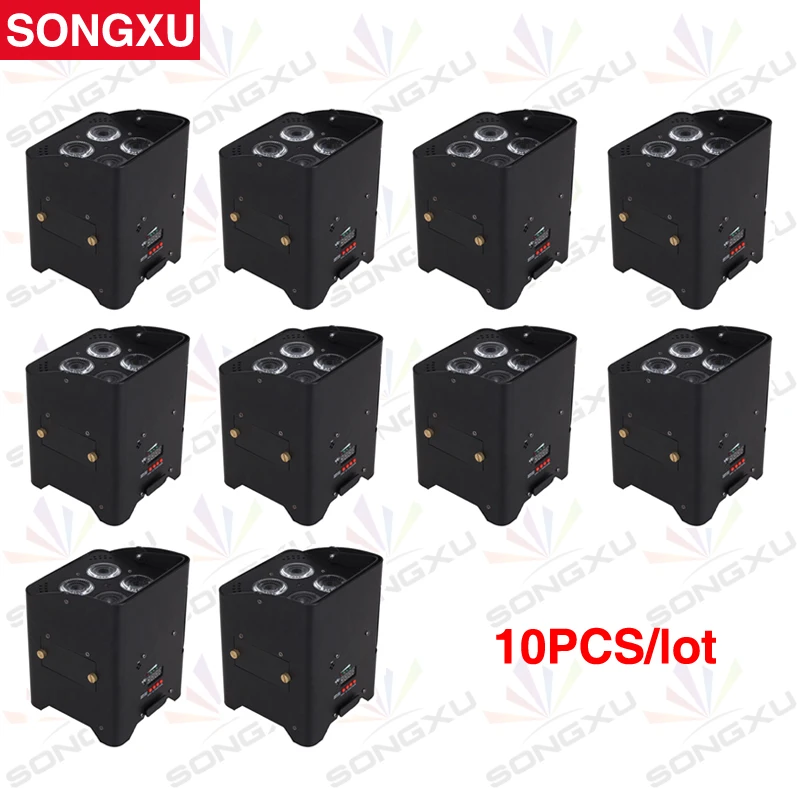 Songxu 10 шт./лот 4x15 Вт 5in1 RGBWA Беспроводной Батарея питанием led par света/sx-wbpl0415