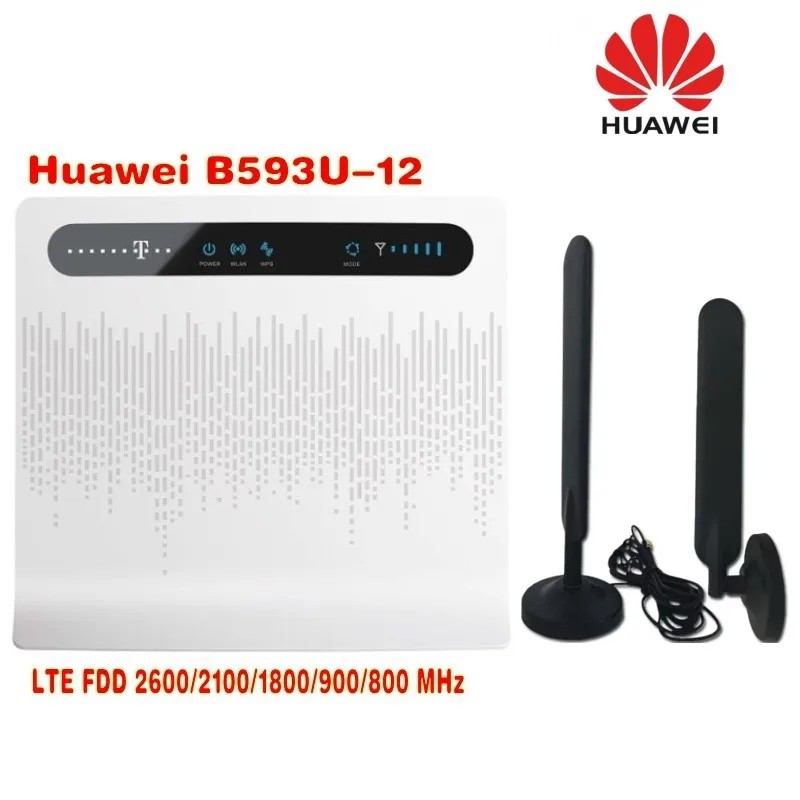 Huawei B593u 12 4G LTE беспроводной роутер CPE шлюз 100 Мбит/с WiFi точка доступа sim карта + 2 шт.